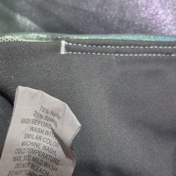 Zyia Active Leggings Womens 6-8 Blue Mermaid Luxe High Rise Iridescent 7/8 Shine - Picture 5 of 9